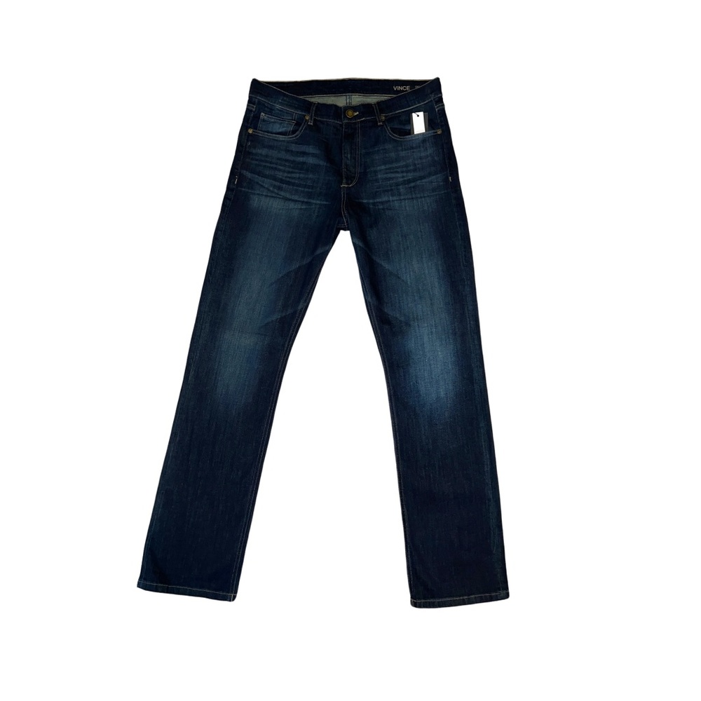 New DL1961 Denim Men’s Classic Straight Fit Jeans, Indigo wash w/ green cast s35